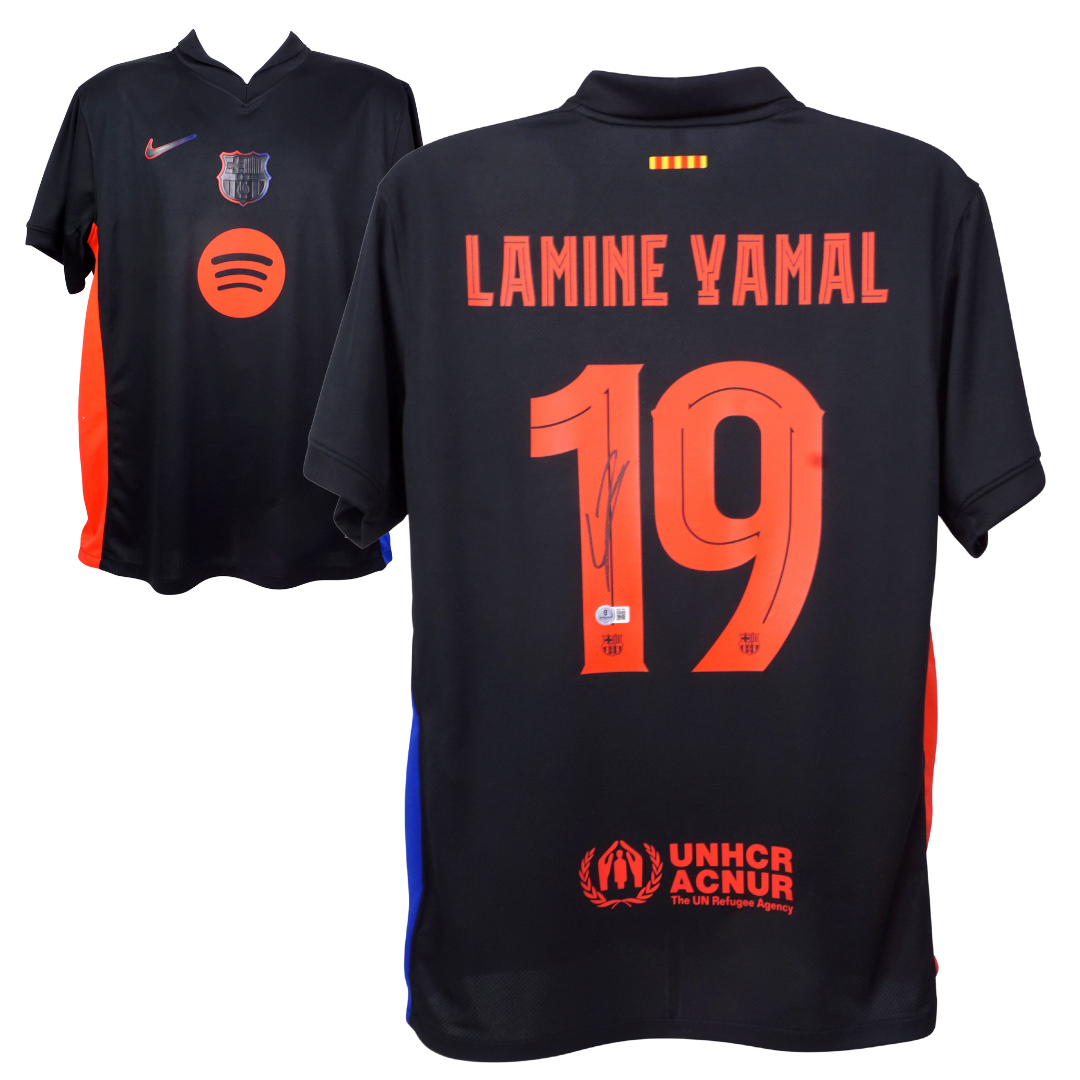 Lamine Yamal Signed FC Barcelona Away Soccer Jersey #19 with Beckett COA